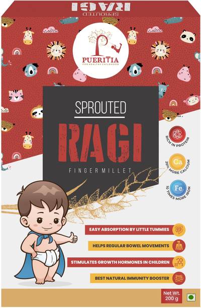 Pueritia Ragi Powder Health and Wellness For Babies and Kids, 200g, Pack of 1 Cereal