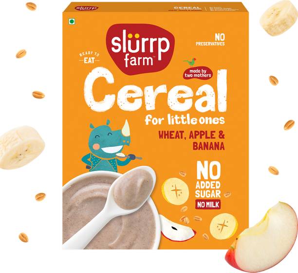 Slurrp Farm Instant Wheat Apple, No Added Sugar No Milk, No Preservatives Cereal