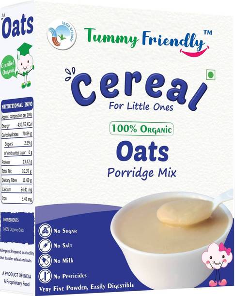 TummyFriendly Foods USDA Certified 100% Organic Oats Porridge Mix | Organic Baby Food for 6 Months Old | Rich in Beta-Glucan, Protein & Fibre| 200g Cereal