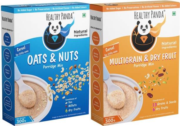 HEALTHY PANDA Natural Baby food|300G X2| Oats & Nuts| Dates Powder| Multigrain Dryfruit| baby Cereal