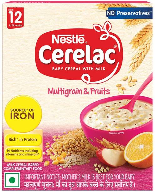 Nestle Cerelac Multigrain & Fruits Baby Food Cereal,No Preservatives, Cereal