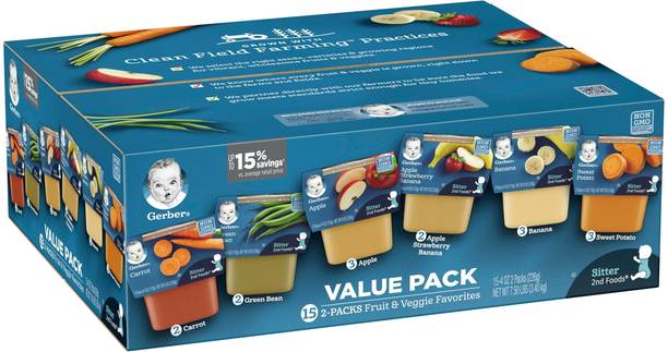 GERBER VALUE PACK FRUIT AND VEGGIE FAV PACK OF 15 Cereal