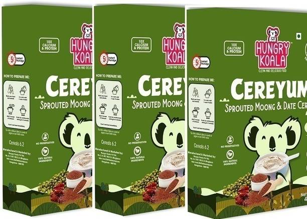 HUNGRY KOALA Cereyum Sprouted Moong & Date Cereal for Kids, 100% Natural, No added Sugar Cereal