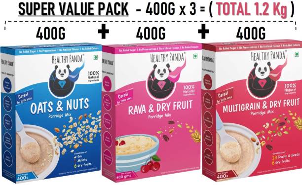HEALTHY PANDA baby food-Combo-400gX3(1.2Kg)-baby cereal-daliya food for baby-baby healthy food Cereal