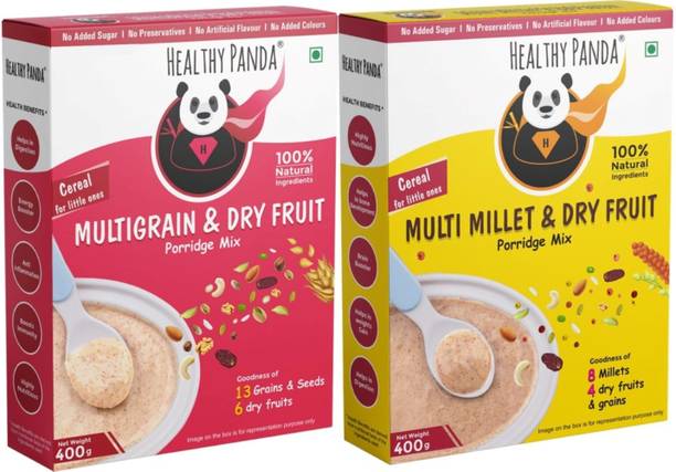 HEALTHY PANDA Multigrain Cereal with Dry fruits (400 g) + Millets baby food / Kids Cerelac Cereal