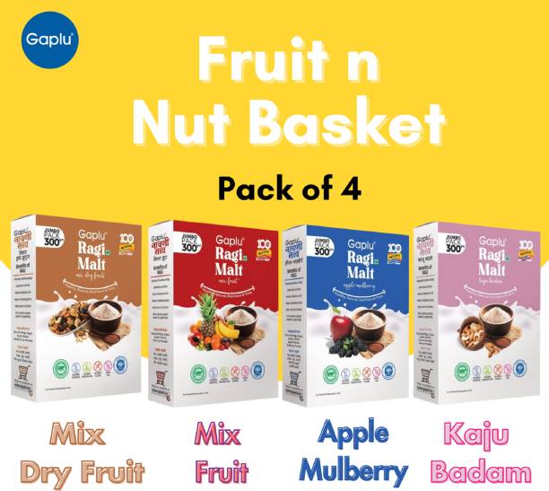 GAPLU Kaju Badam ,Mulberry,Mix Fruit ,Mix dry fruit(All 300 Gram) (Pack-4) Cereal