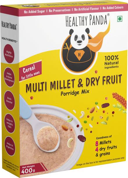 HEALTHY PANDA Organic Millet Cereal Mix with Dry fruits Powder(400g):Baby cereal/Baby food/ Cereal