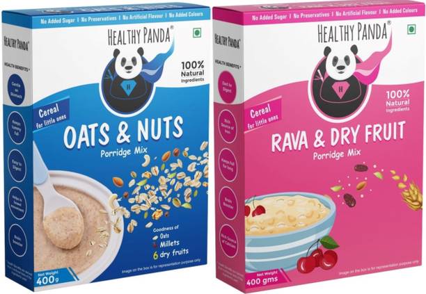HEALTHY PANDA Kids Cerelac Combo |Oats & Nuts Baby Food (400g)+Rava & Dry fruit powder baby Cereal