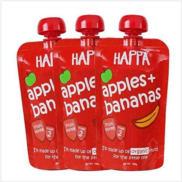 Happa Organic Baby Food 100% Fruit Puree | Stage 2 | 100g Each Cereal