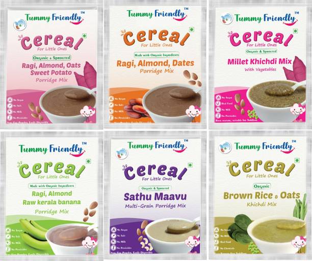 TummyFriendly Foods Certified Organic Baby Food For Toddlers, 1 Year plus. 6 Packs, 50g Each Cereal