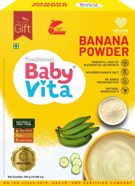 Babyvita Banana Powder: Nutritious|No Added Sugar/Salt/Preservatives Cereal