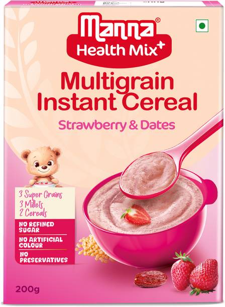 Manna Health Mix Instant Multigrain Cereal, Strawberry, Banana, Dates, with Milk Cereal