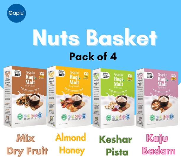 GAPLU Kaju Badam,Honey Almond,Keshar Pista,Mix Dry Fruit (All 300 Gram) (Pack-4) Cereal