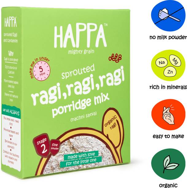Happa Mighty Grain Sprouted Ragi&Cardamom Porridge Mix, baby food Cereal