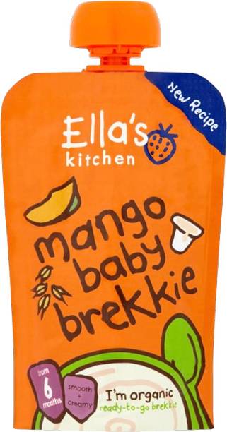 Ella's Kitchen Organic Mango baby Brekkie, UK-made Vegetarian Baby Puree Cereal