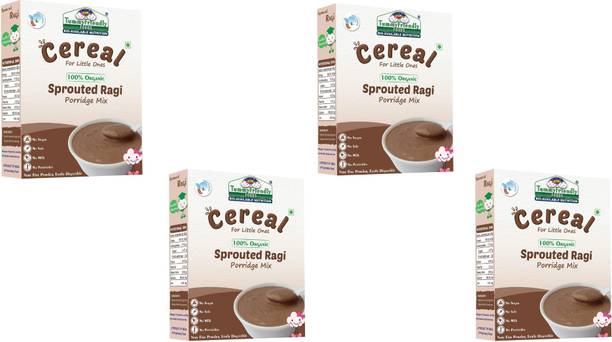 TummyFriendly Foods Organic Sprouted Ragi Porridge Mix, 800g, (200g each pack) Cereal
