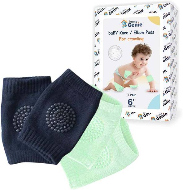 Home Genie Baby Crawling Anti-Slip Knee Protectors (Best for 6-24 Months Old Baby) Blue, Green Baby Knee Pads