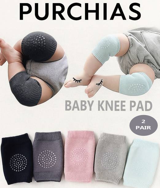 PURCHIAS Baby Knee Pads for Kids Safety Crawling, Anti-Slip Padded Multicolor Baby Knee Pads