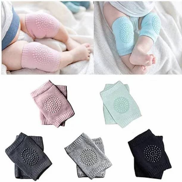 HK Imports Baby Knee Pads for Crawling, Anti-Slip Stretchable Elastic Cotton Kneecap Multicolor Baby Knee Pads