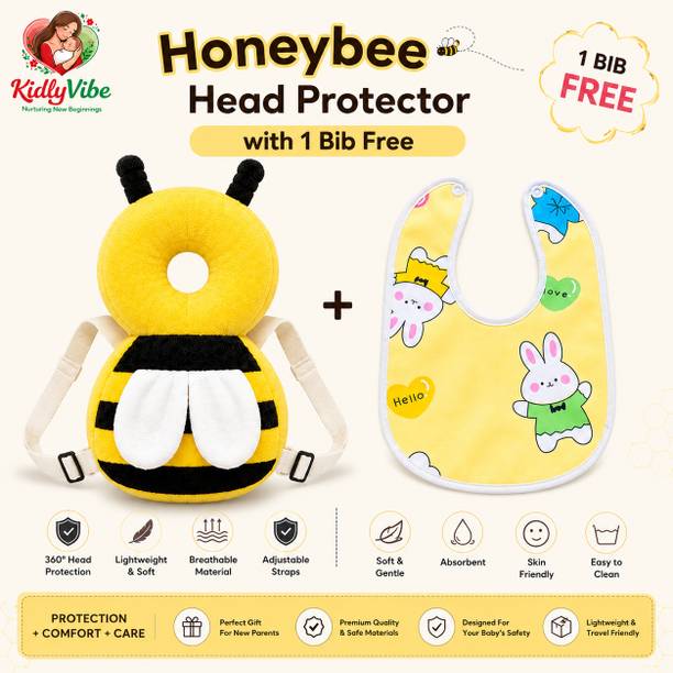 Kidlyvibe Yellow Honeybee Baby Headprotector