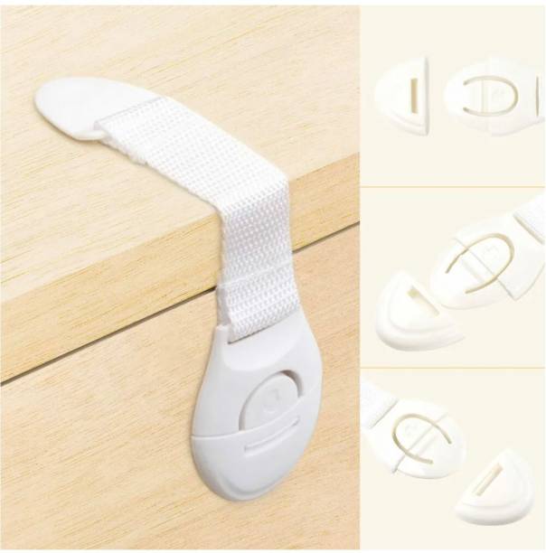 ClickFit Baby Safety 8 Pcs Flexible Nylon Strap Locks for Cabinet and Drawers Doors