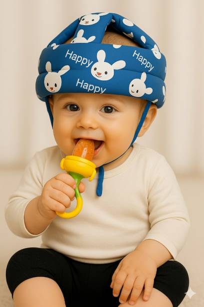 SHARKKIDS Baby safety Helmet for Walking Baby Head Protector With Silicon Fruit Feeder
