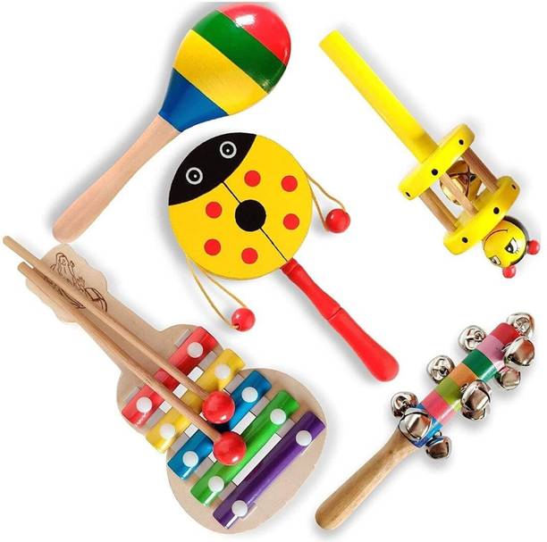 Little Mind Wooden Rattle Set with Rattle