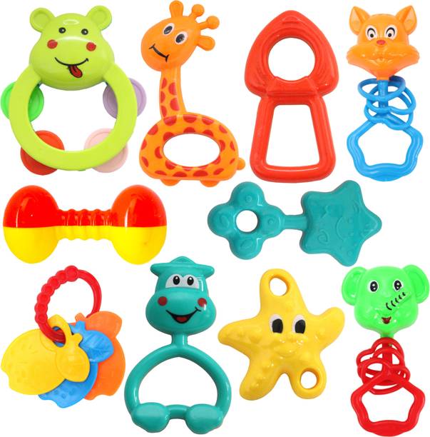 Panthienterprise Baby Learning Rattle Toy Set | 3+ Months | Easy Hold Design Rattle