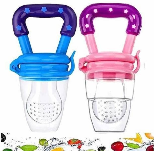Eispy Fruit and Juice Feeder with Cover for 3-12 Months BPA Free Silicone Food Feeder Rattle