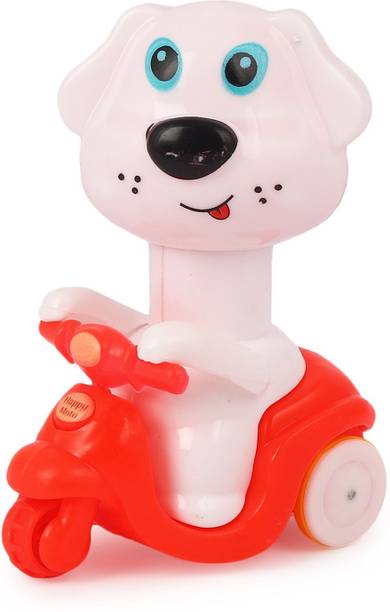 asian Press N Go Dog-Colorful Press and Go Friction scooter Multicolor-Pack of 1 Rattle