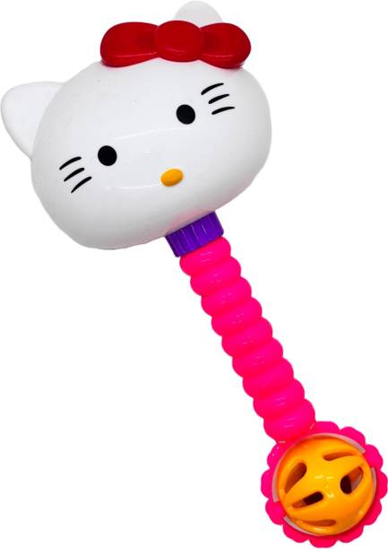 Happy Turtle - Hello Kitty Fancy Rattle for 0+ months Babies | Colorful Grab & Shake | 1 Pc Rattle