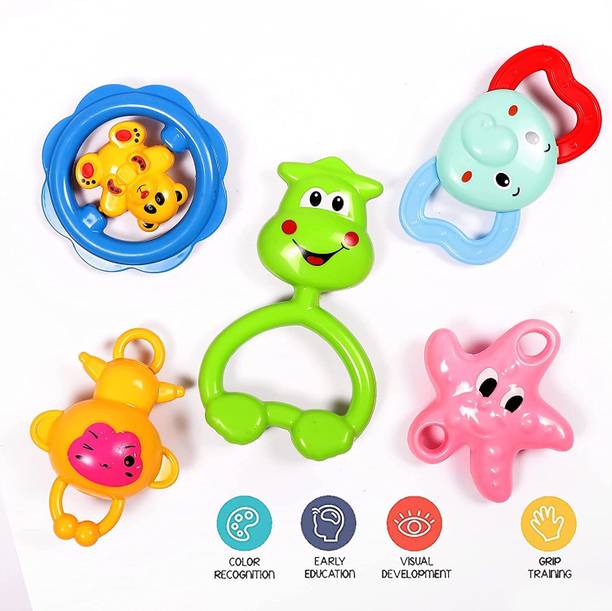 Dorytoys 5 Pcs with Various Exciting Toys for New Borns & Infants Rattle Rattle Rattle