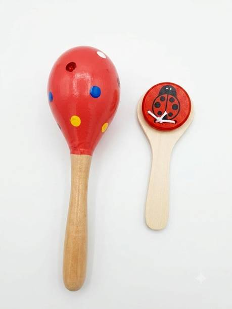 Decorpetal Handmade Natural Organic Eco-Friendly Wooden Toy - set of 2 Pcs Rattle