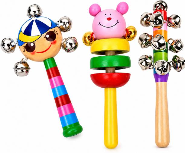 wooden Baby Rattles toys wooden Rattle set of 3 Rattle
