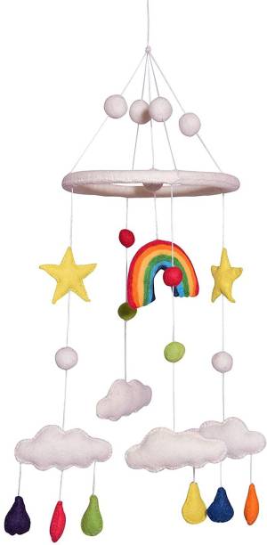 The Hobby Bounty Rainbow with cloud hanging woollen Rattle for newborn baby Rattle