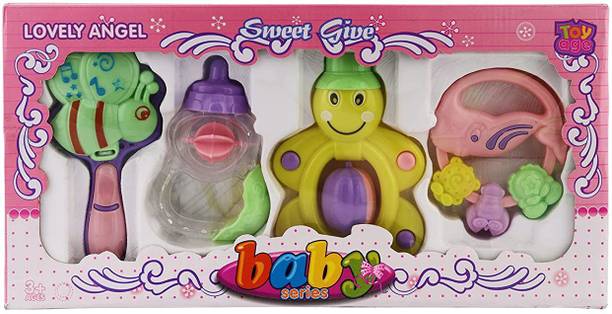 Nexteesh Colorful Plastic Non Toxic pack of 4 Attractive Rattle for New Born(Multicolor) Rattle