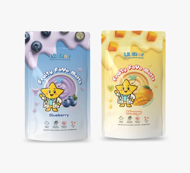 Lil Star Fruity Foyo Melts (Pack of 2) |(Blueberry + Mango) | Baby Snacks 60 g