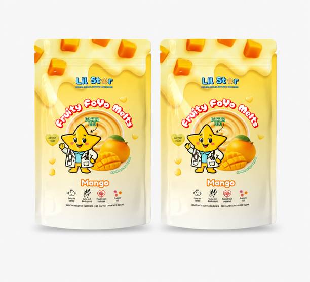 Lil Star Mango Flavoured Fruity Foyo Melts (Pack of 2) | No Added Sugar | Baby Snacks 60 g