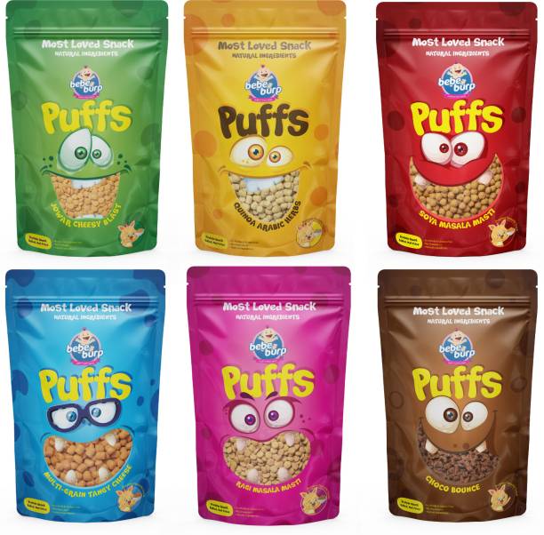 bebe burp Puffs Combo Pack Of 6 - 35 gms each Baby Puffs 200 g