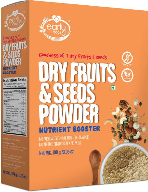 Early Foods Dry Fruit & Seeds Powder for Kids - Blend of 7 Indian Super Foods 100g Unflavored Powder