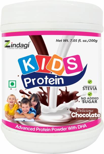 Zindagi Kids Protein Powder With Stevia - Protein Powder For Kids - Health Supplement Whey Protein Chocolate Flavored Powder