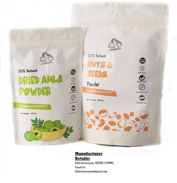 @littlecherrymom Immunity Booster Combo of Dried Amla & Nut and Seeds Powder for kids 350G +150 G Unflavored Powder