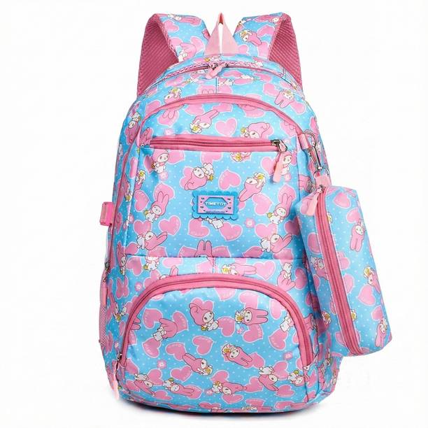 Gloft Girls Stylish Printed Backpack Bag with Pouch Perfect for College & Schools 35 L Trolley Laptop Backpack