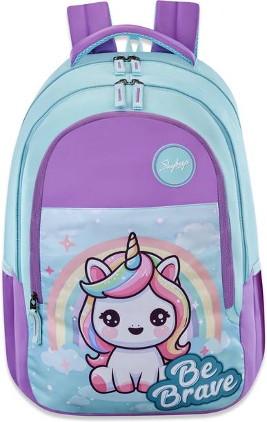 SKYBAGS Pixie Blue 36L School Backpack for Girls With Quick Access Zippered Front Pocket 36 L Backpack