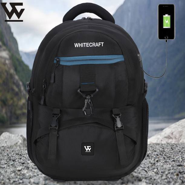 WHITECRAFT Spacy Unisex Backpack with USB Port and Rain Cover 45 L Laptop Backpack