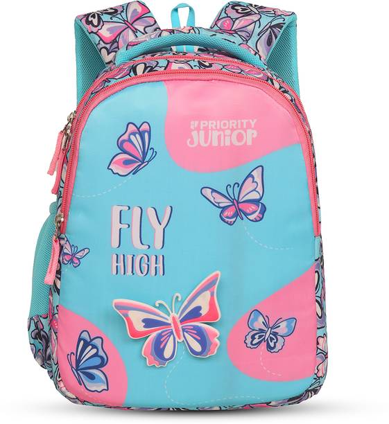 Priority 14 Inch Butterfly Printed School Blue 15 L Backpack