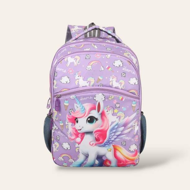 Zavod unicorn printed school bag for kids children schoolbag Cartoon bag for girls 24 L Backpack