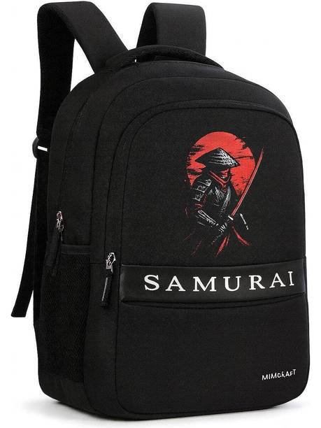Minicraft Samurai Graphic Print Backpack | Trendy School & College Bag for Boys 35 L Laptop Backpack