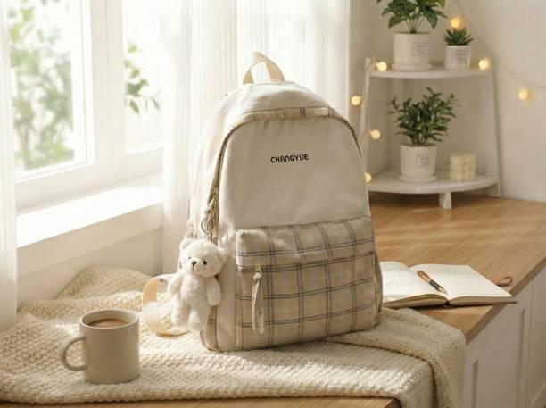 ATWOENTERPRISE Changyue Classic Checkered Casual Backpack 20 L Laptop Backpack