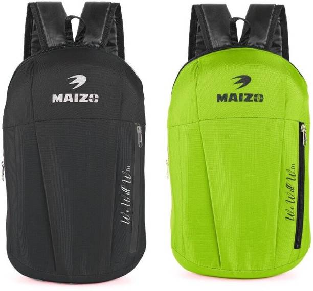 MAIZO Small Backpack/ School Bag Combo of 2 - Black & Green 10 L Backpack